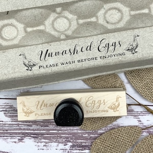 Unwashed Eggs Stamp - Duck  Egg Carton Stamp - Fresh Eggs - Custom Egg Carton Stamp - FarmhouseMaven - Duck Lover Gift Idea