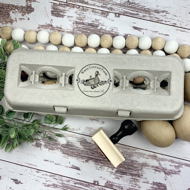 CUSTOM Duck Egg Carton Stamp Personalized Egg Carton Stamp Etsy