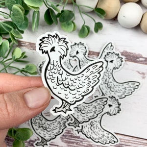 Set of 10 Polish Chicken Stickers - Chicken Coop Sticker - Cute Chicken Sticker - Laptop Sticker - Chicken Lady Gift Idea