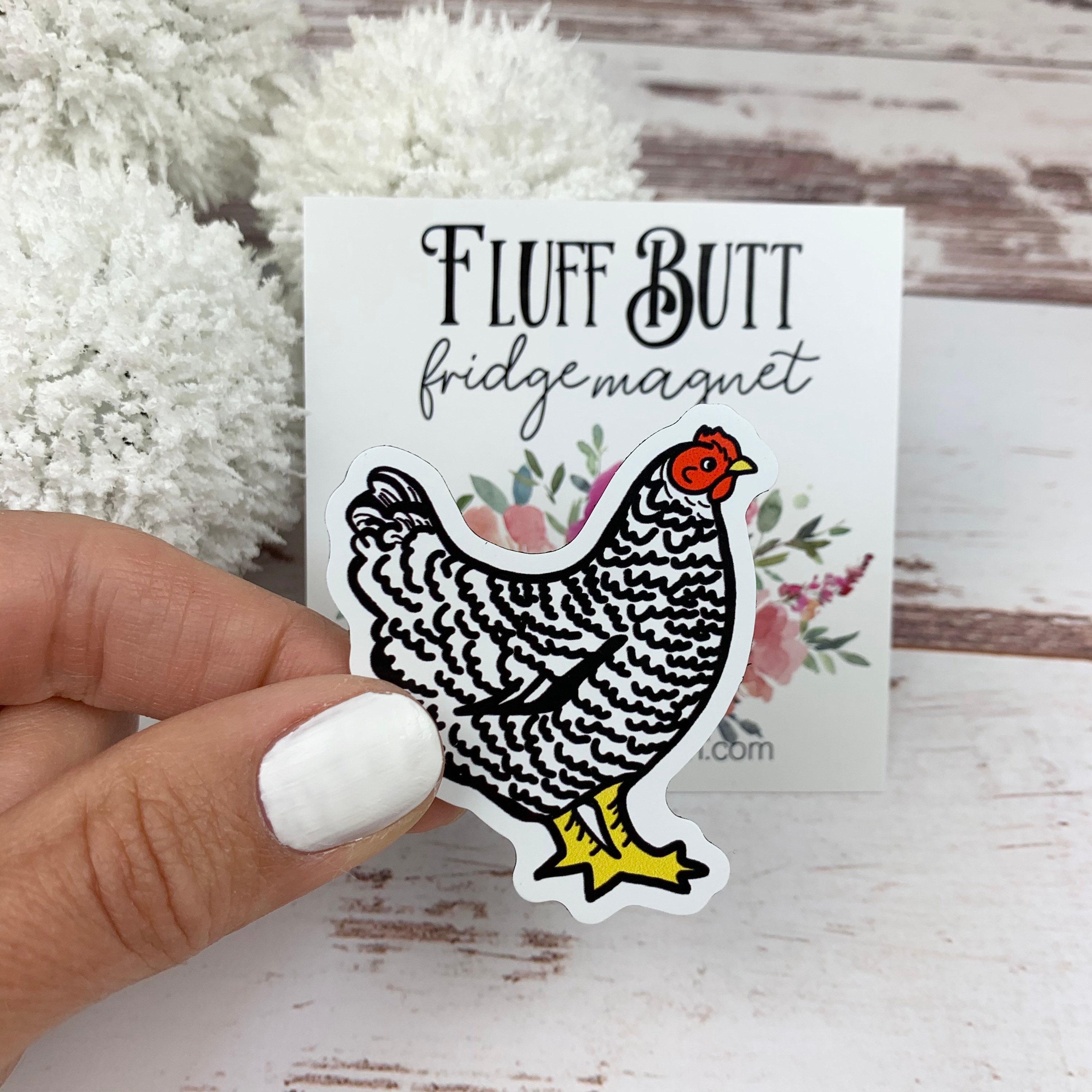 Chicken Butt Fridge Magnets - set of 3 - funny chicken gift