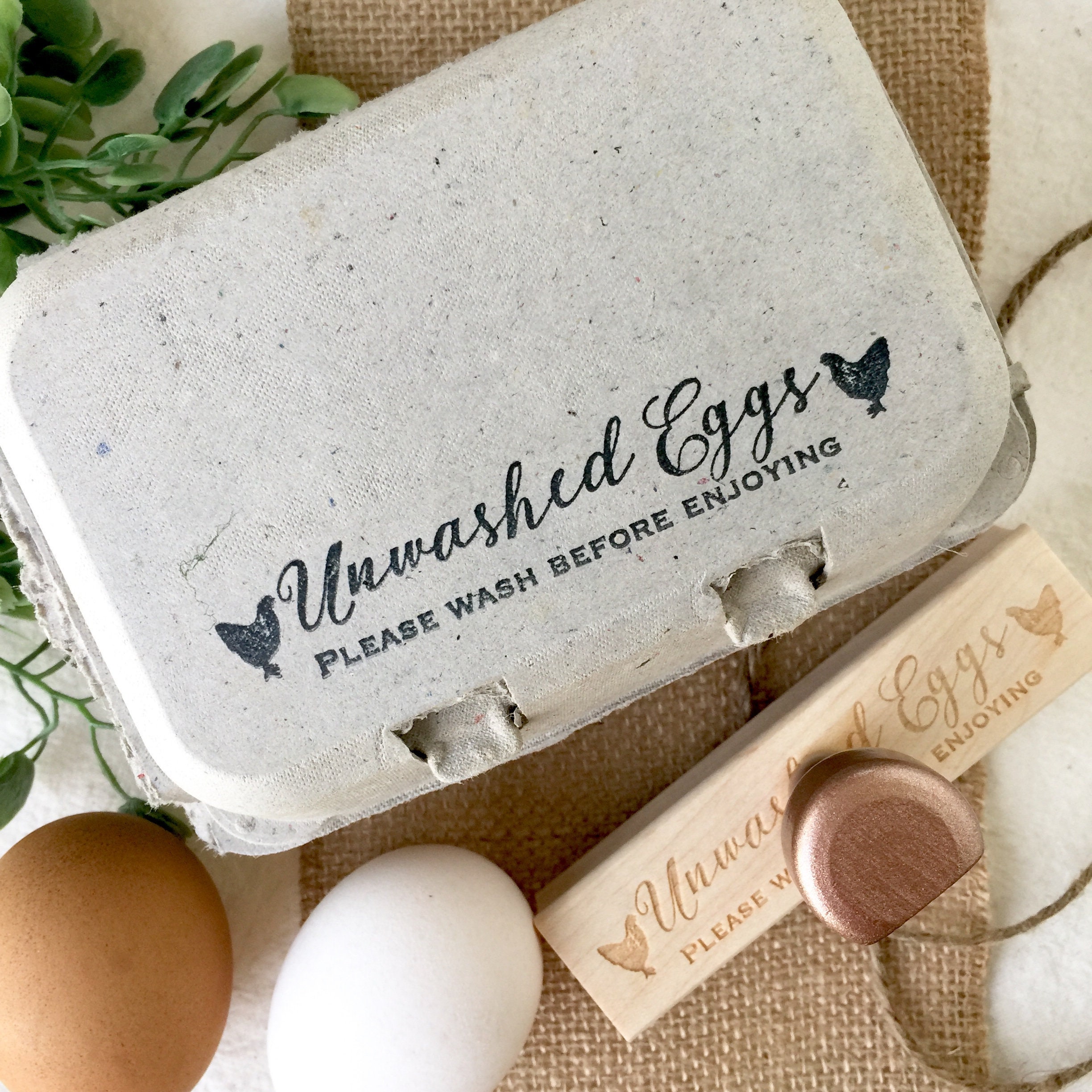 Unwashed Eggs Carton Stamp - Egg Carton Stamp - Fresh Eggs - Chickens…