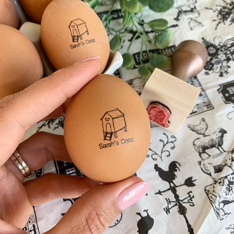 CUSTOM Egg Stamp Stamp for Eggs Chicken Lover Farm Logo Etsy