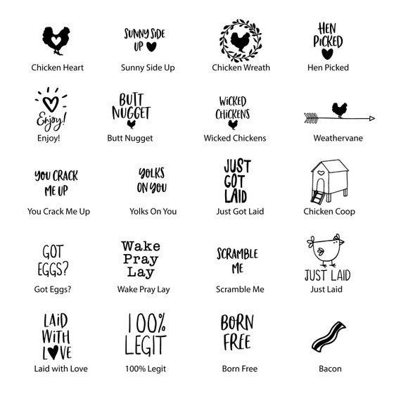 Farm Fresh Egg Stamp – Chicken Lover, Farmhouse Style, Mix & Match (2 for 20 Dollars)