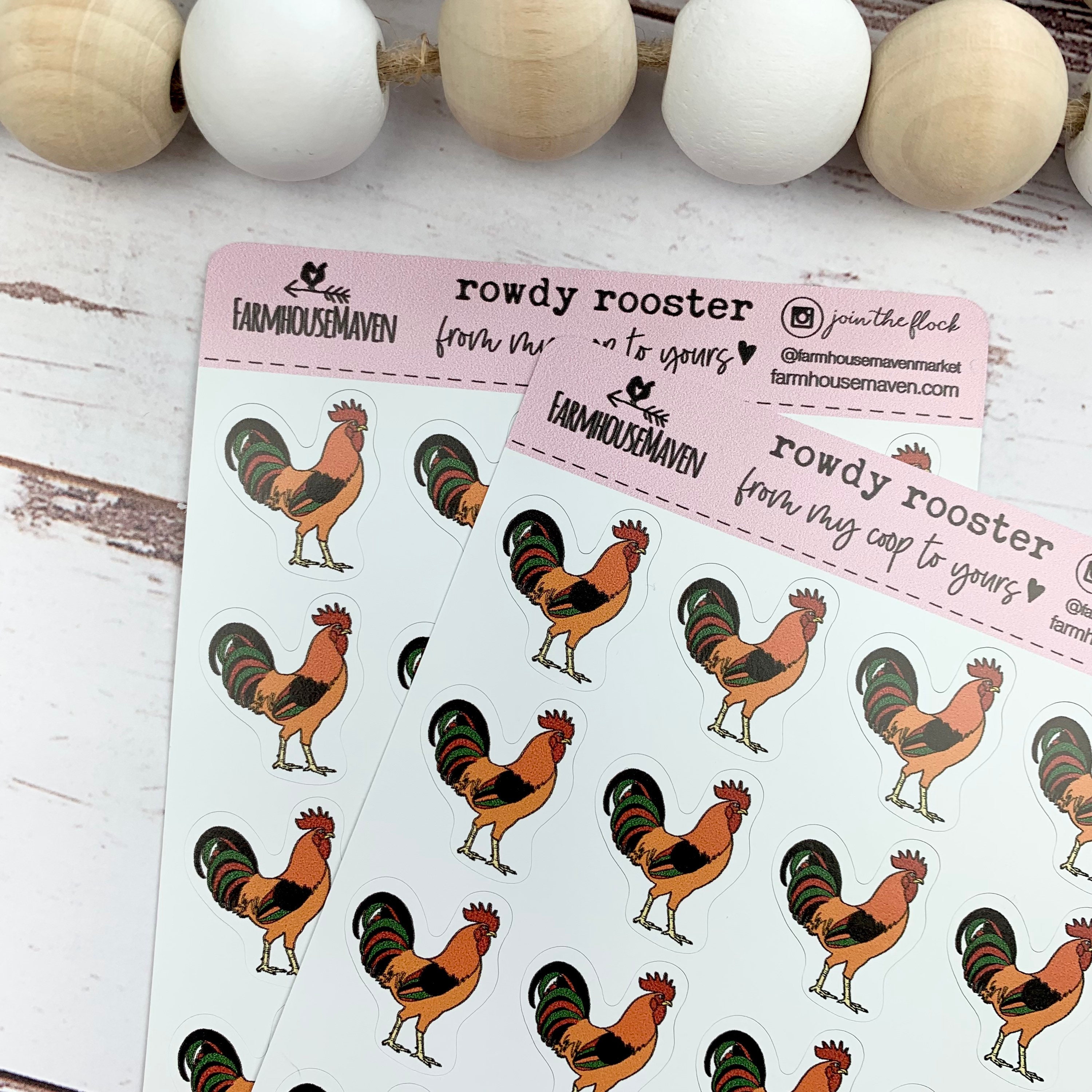 Rowdy Rooster Stickers Free Shipping Egg Carton Stickers - Etsy
