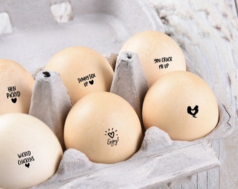6 Mini Egg Stamps - Egg Stamp Bundle - Fresh Eggs - Chicken Coop - Chicken Egg Stamp - Chickens - Chicken Lover - Raising Backyard Chickens