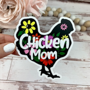 Chicken Mom Bumper Sticker - Chicken Sticker - Chicken Coop Sticker - Cute Chicken Sticker - Laptop Sticker - Chicken Lady Gift Idea