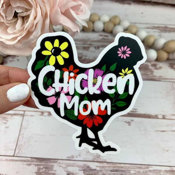 Chicken Mom Bumper Sticker - Chicken Sticker - Chicken Coop Sticker - Cute Chicken Sticker - Laptop Sticker - Chicken Lady Gift Idea