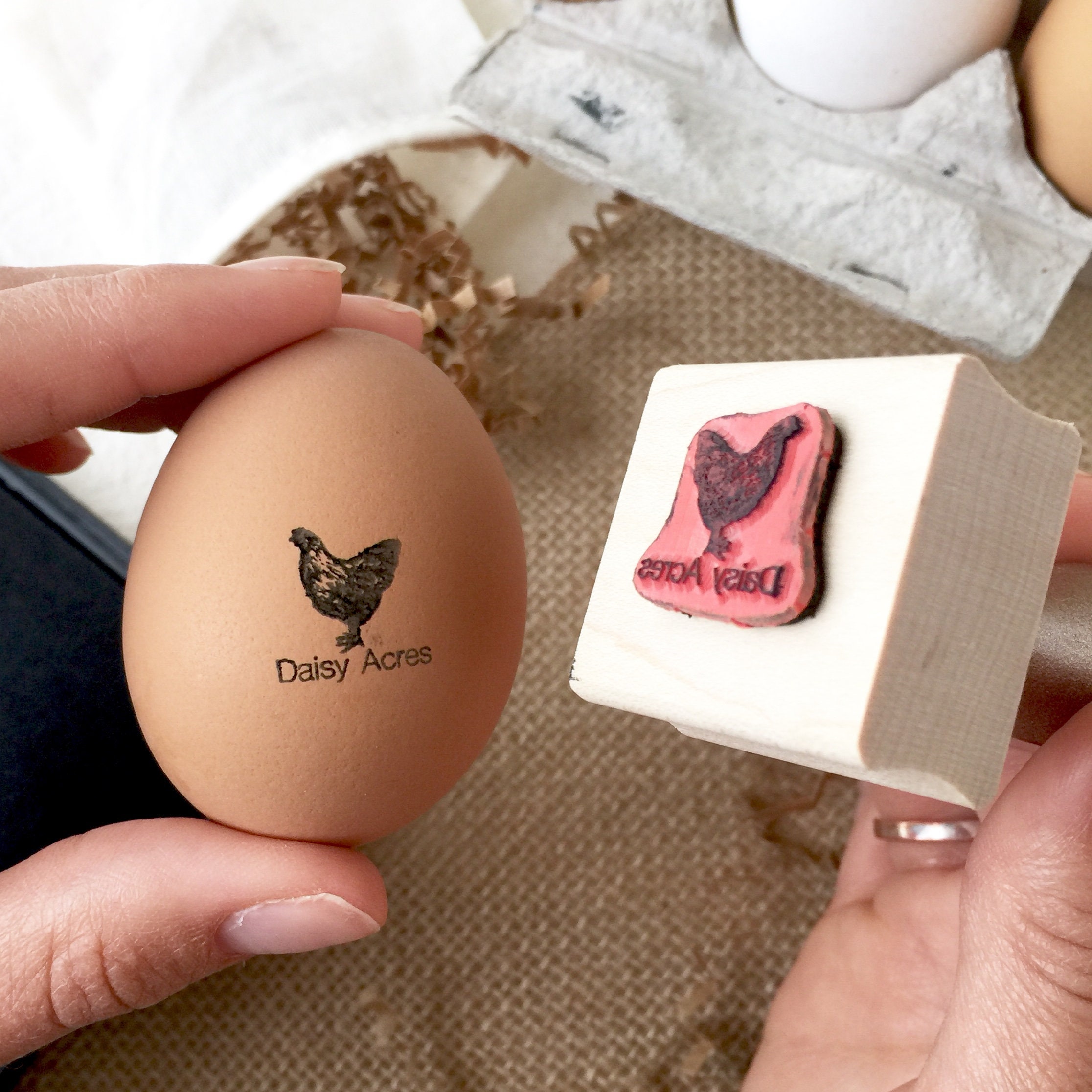 CUSTOM Egg Stamp Chickens Stamp for Egg Chicken Lover Etsy