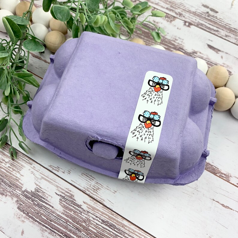 Egg Carton Tape Egg Carton Label Chicken Face With Glasses Etsy