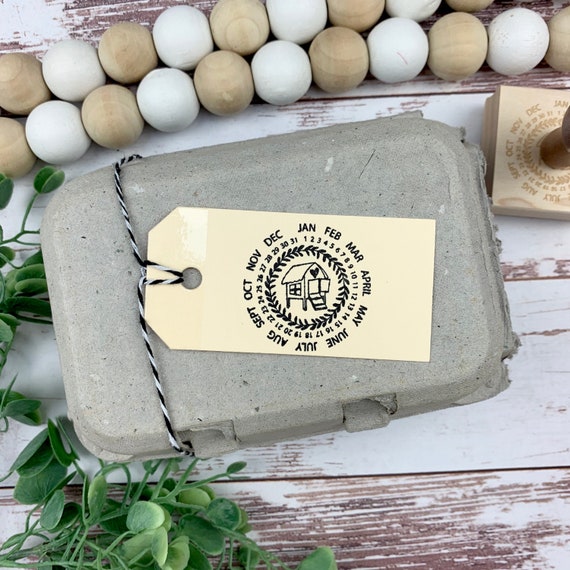 Egg Carton Stamp Egg Date Stamp Chicken Stamp Fresh Eggs Egg Carton Label  Chicken Lover Gift Idea Chicken Coop Farmhousemaven 