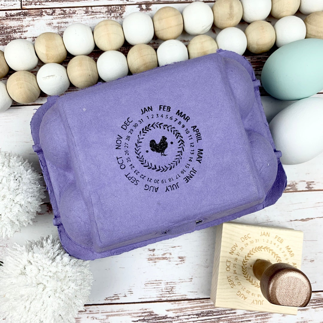 Egg Carton Stamp Egg Date Stamp 2x2 Egg Carton Label Egg Stamp Custom