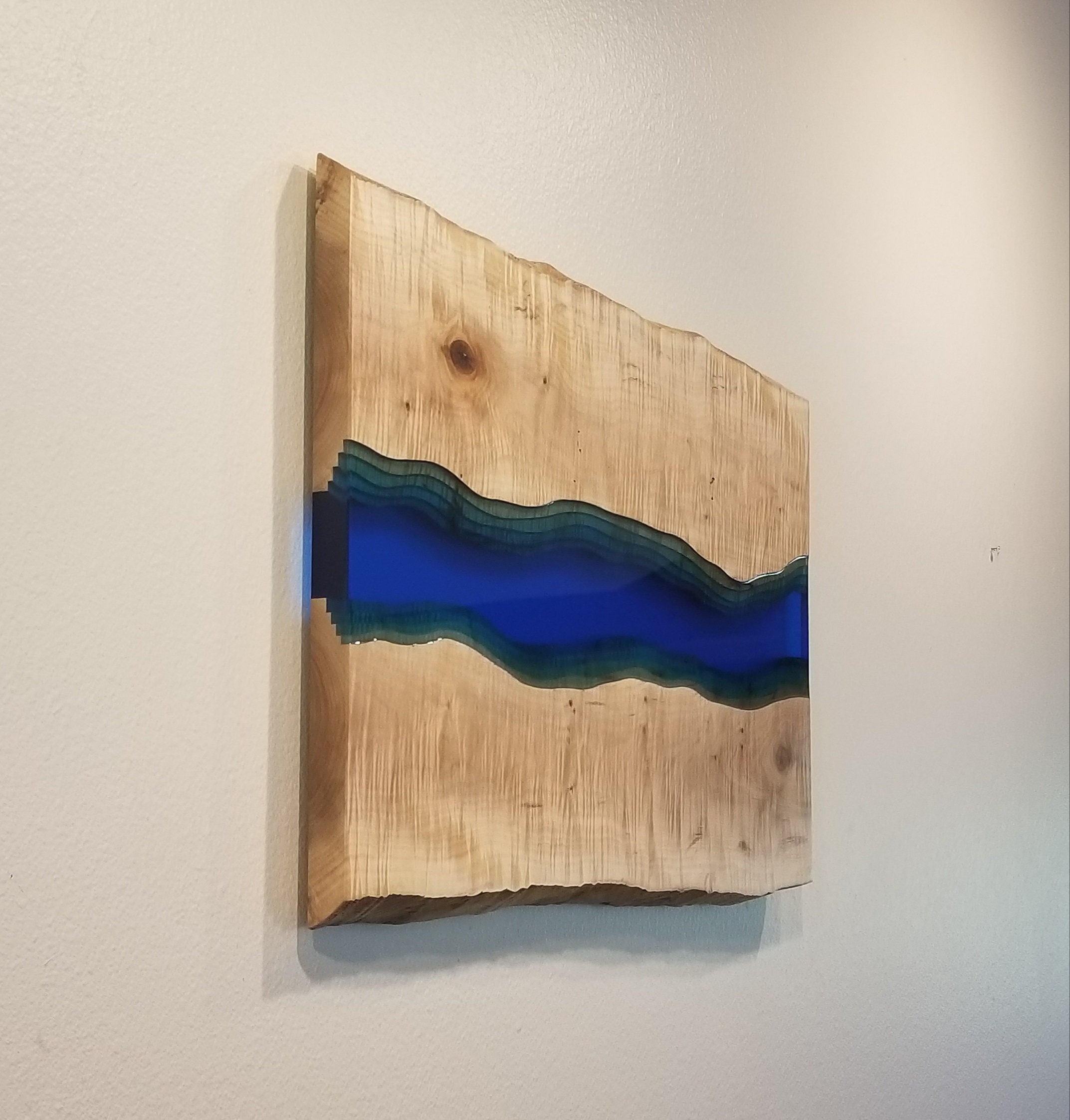 Epoxy River Wall Art Wood and Epoxy Wall Mount Wooden Wall Hanging Home