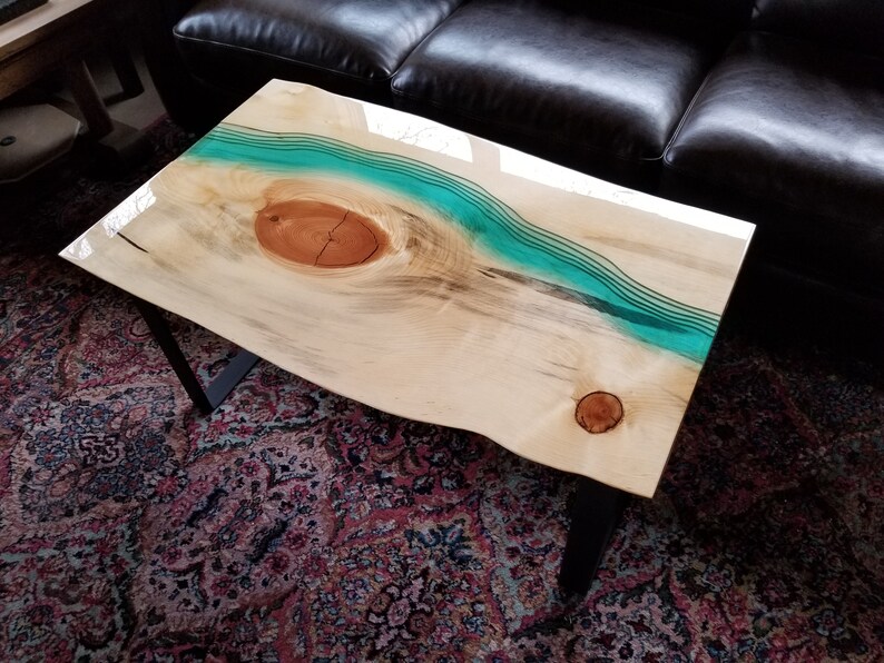 SOLD epoxy River Coffee Table Live Edge Coffee Table Wood Etsy