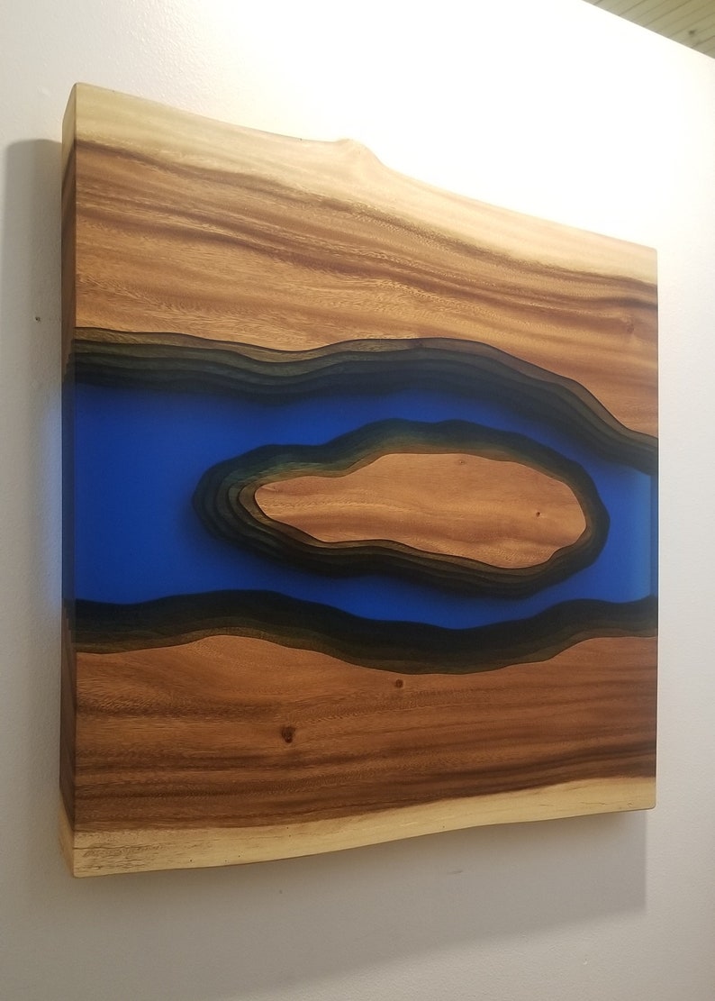Wood and Epoxy Wall Art Large Live Edge Epoxy River Wall Mount Wall Decor Home Decor Nature Art