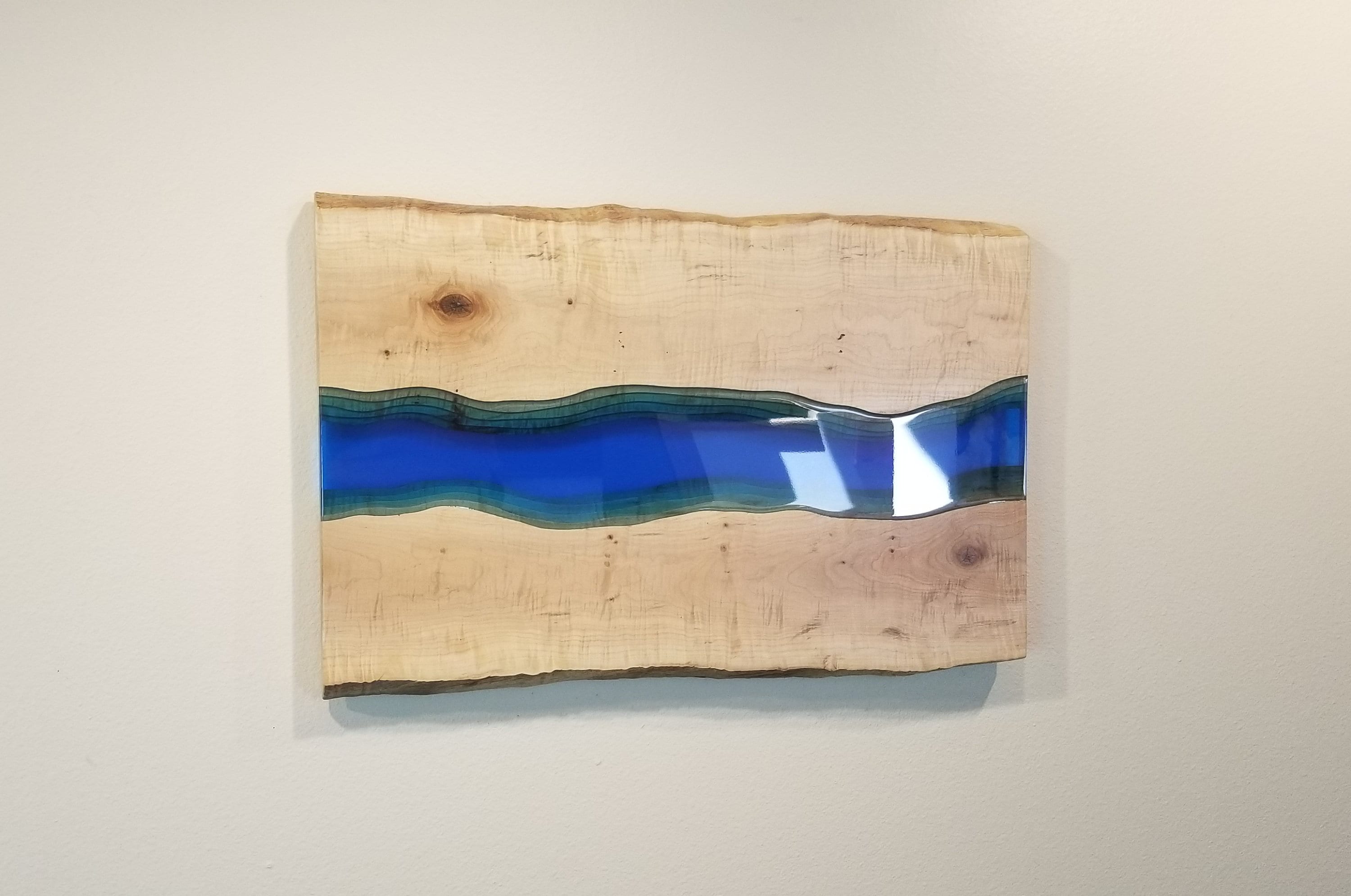 Epoxy River Wall Art Wood and Epoxy Wall Mount Wooden Wall Hanging Home
