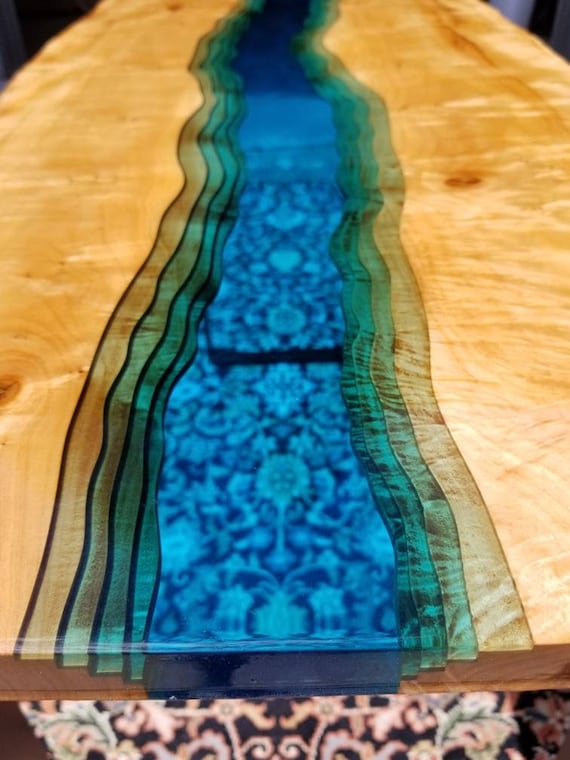 Verkauft Epoxy-Tisch live-Rand Couchtisch Epoxy Harz | Etsy