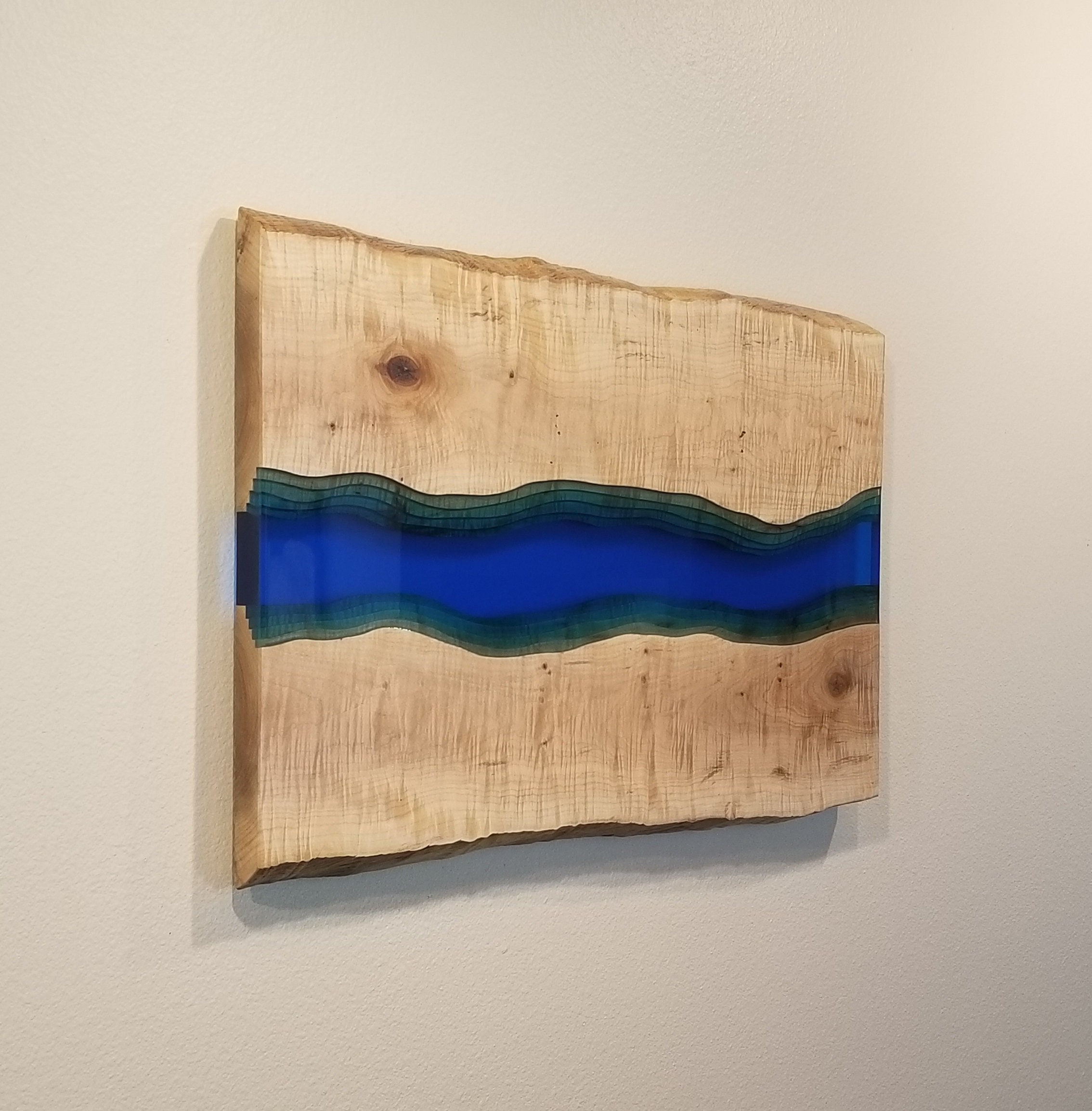 Epoxy River Wall Art Wood and Epoxy Wall Mount Wooden Wall Hanging Home