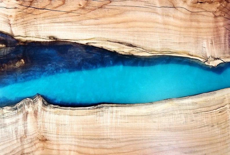 Large Epoxy River Art Piece Epoxy River Wall Hanging Wood Etsy