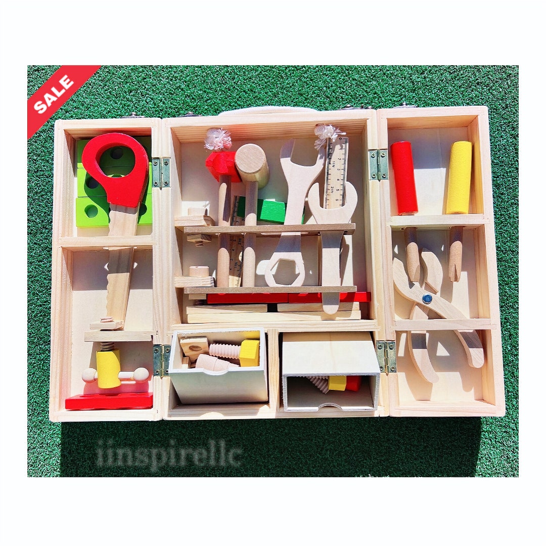 Wooden Tool Box Kit for Kidsmontessori Construction Building Etsy