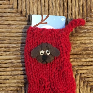 Dog Gift Card Holder, Dog Lovers Gift Card Stocking, miniature Christmas stocking, Pet Lover, Pet Sitter Gift, Dog Walker Gift, Dog ornament