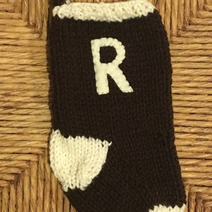 Custom Initial Stocking, personalized pet stocking w initial, monogram, monogrammed, made to order handmade stocking, cat stocking, for dog