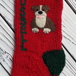 Medias de bulldog, medias navideñas hechas a mano para la mascota bulldog