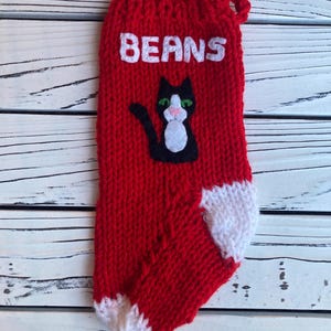 Black and White Cat stocking, Custom Stocking for pet, personalized Christmas stocking, Tuxedo Cat Christmas stocking pet stocking cat lover