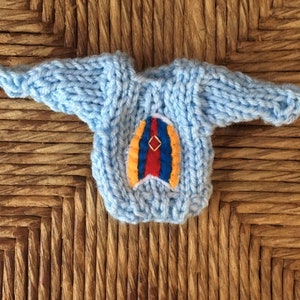 Custom Surfboard Ornament, Handmade Ornament, Mini Sweater w Surf board Applique, surfer, surfing, ocean theme, beach house decor, Xmas
