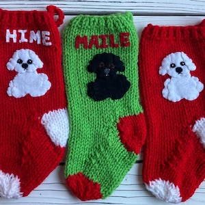 Little White or Black Dog stocking, Made to Order Christmas stocking for bichon frise, maltese, havanese
