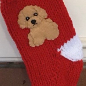 Cockapoo stocking, Made to Order Christmas stocking for cockapoo dog, Dog christmas stocking, pet stocking, handmade, custom xmas stocking