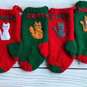 Custom Cat Stocking, Made to Order Knit Stocking for pet cat