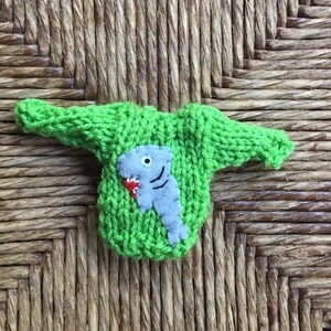 Shark Ornament, Handmade Ornament, Mini Sweater w Shark Applique, Shark Lover, Shark Week, Xmas Party Favor, Christmas ornament, Kitsch