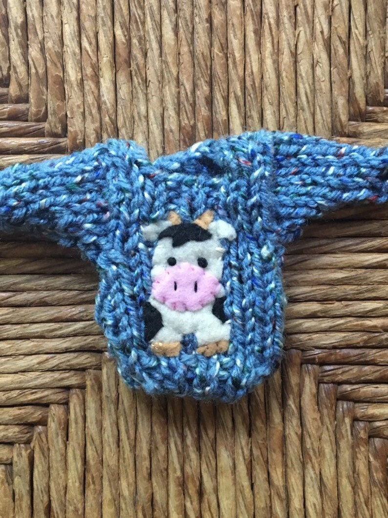 Custom Cow Ornament Mini Sweater Ornament W Cow Applique Etsy