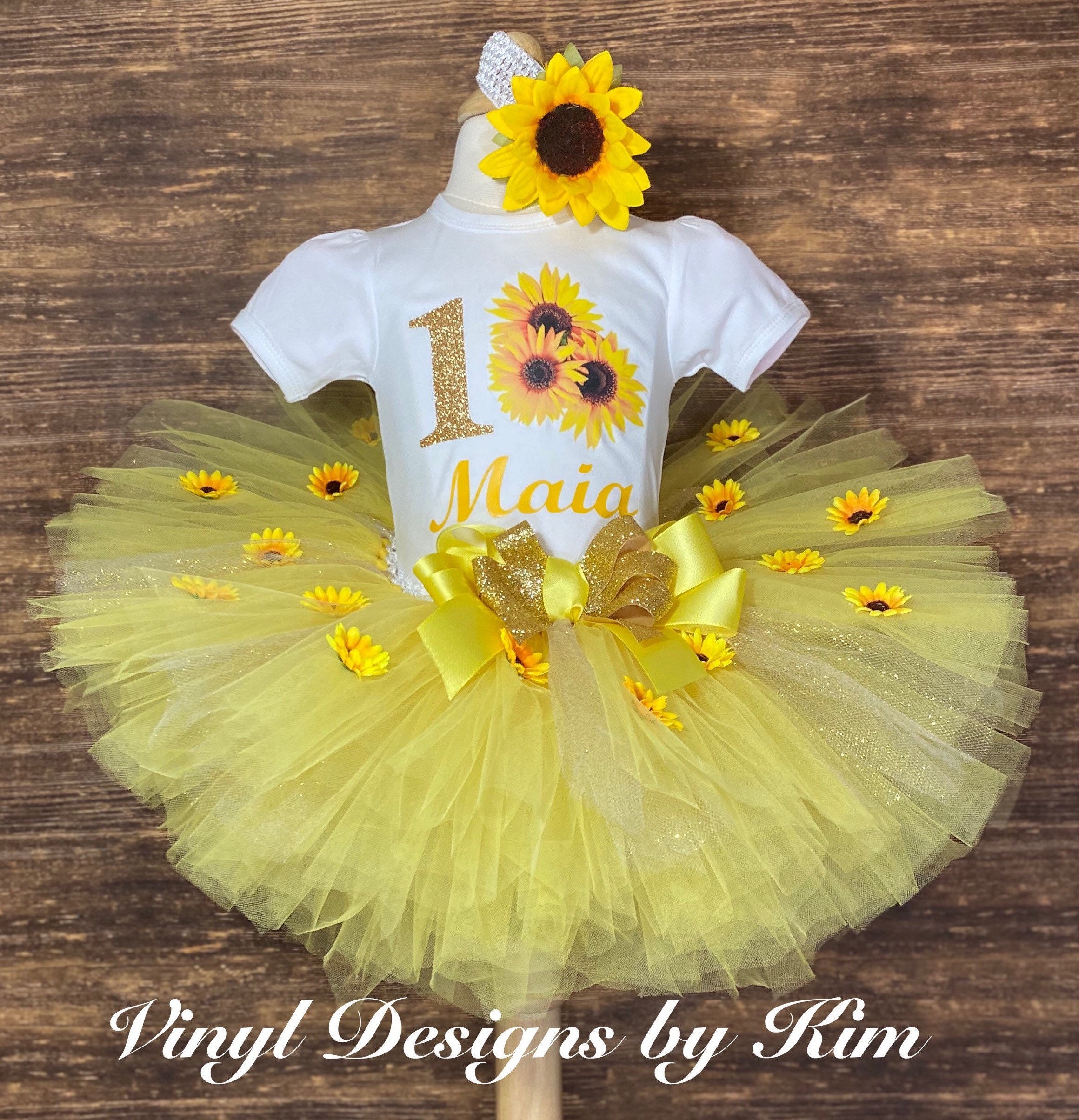 Sunflower Birthday Outfit Tutu Set 