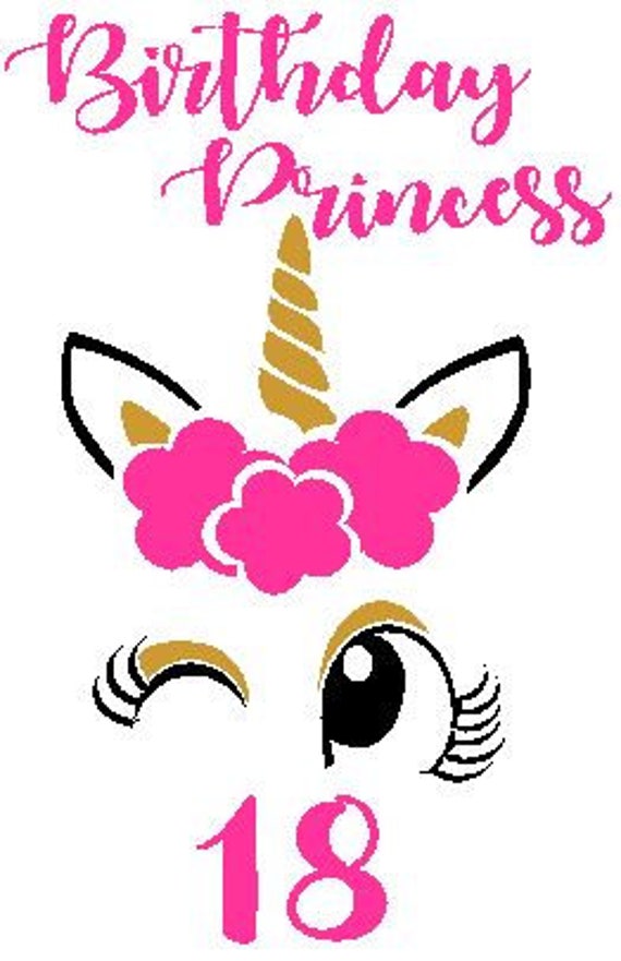 Download Winking Unicorn Birthday Ladies Shirt | Etsy