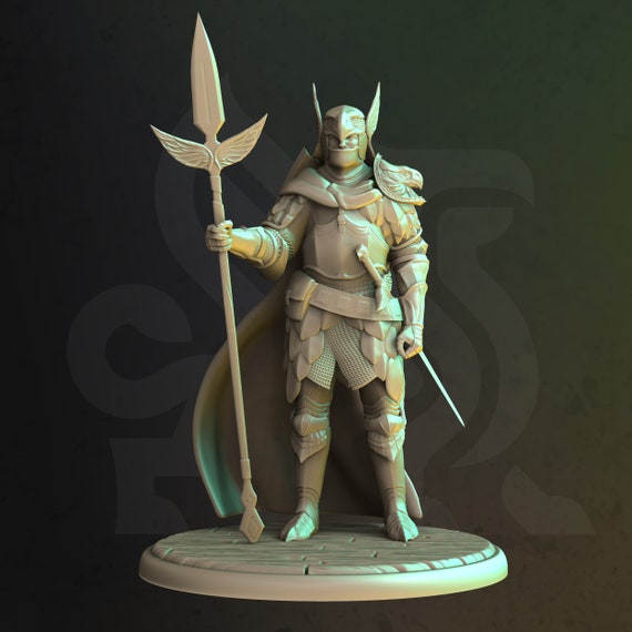 Polearm Fighter Dnd Miniature Dungeons and Dragons D&amp;D D and - Etsy