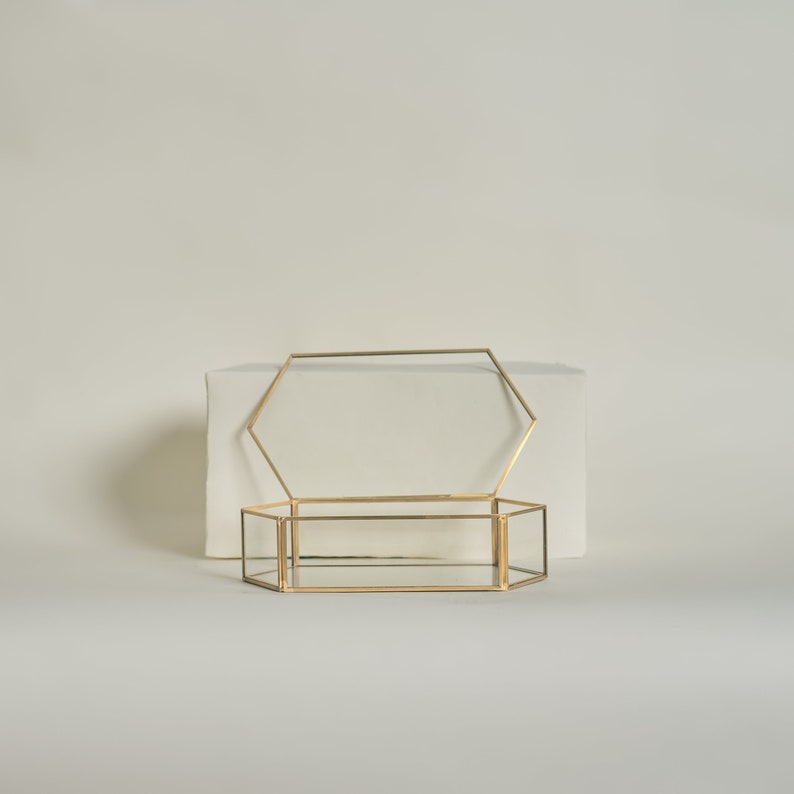 Glass Jewelry Box Geometric Photo Box Bridesmaid Gift Etsy