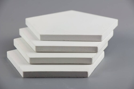 White Concrete Coasters Home Decor Modern Simple Design