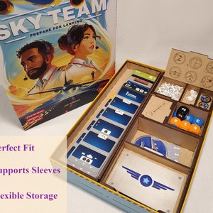 Sky Team Wood Insert Organizer for Board Game