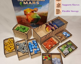 Terraforming Mars: Dice Laser Cut Insert Organizer for Board Game