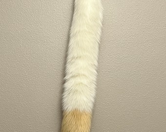 Ivory and Blonde Cat Tail | Cosplay Tail | Faux Fur Tail | Hand Made Tail | RenFaire Tail