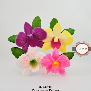3D-orchidee Hawaiiaanse bloem SVG-sjabloon voor Cricut- en Cameo-snijmachines
