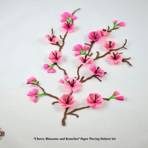 Padrões de corte digital SVG de flores de cerejeira e galhos de Sakura em 3D para fazer cartões, scrapbooking e convites