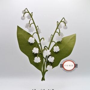 Modèle 2D de rattache en papier découpé numérique SVG Muguet pour la fabrication de cartes, le scrapbooking et les invitations
