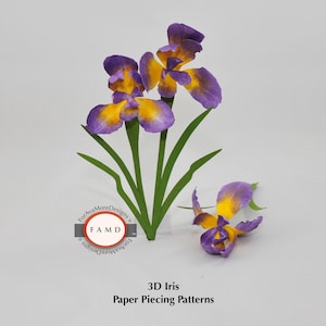 3D-irisbloem SVG digitale gestanste paperpiecing-patronen voor kaarten maken, scrapbooking en uitnodigingen