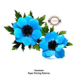 3D Anemone Flower SVG Digital Die Cut Paper Piecing Patterns for Cricut and Silhouette Electronic Cutting Machines
