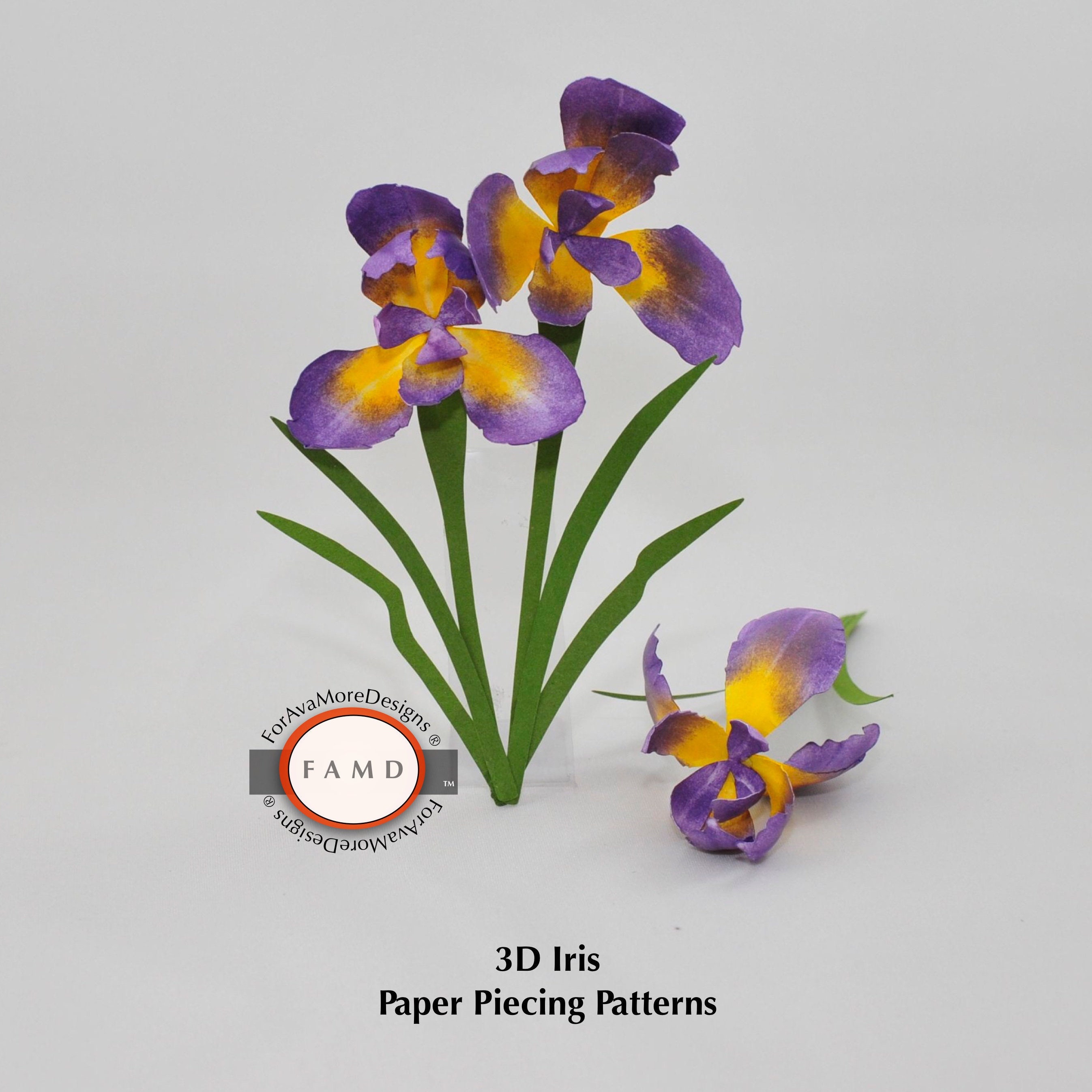 Download 3d Iris Flower Svg Digital Die Cut Paper Piecing Patterns For Etsy