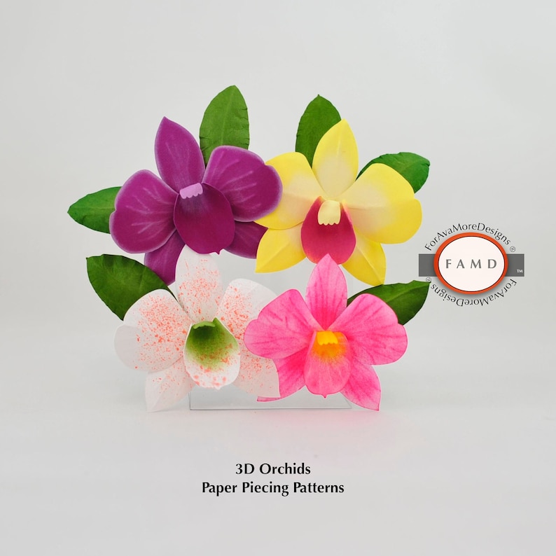 Download 3d Orchid Hawaiian Flower Svg Digital Die Cut Paper Piecing Etsy PSD Mockup Templates