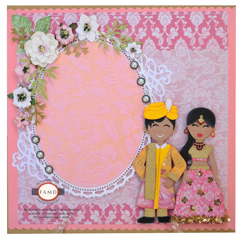 Traditional Indian Amee and Dev Wedding Paper Piecing SVG Digital Die ...