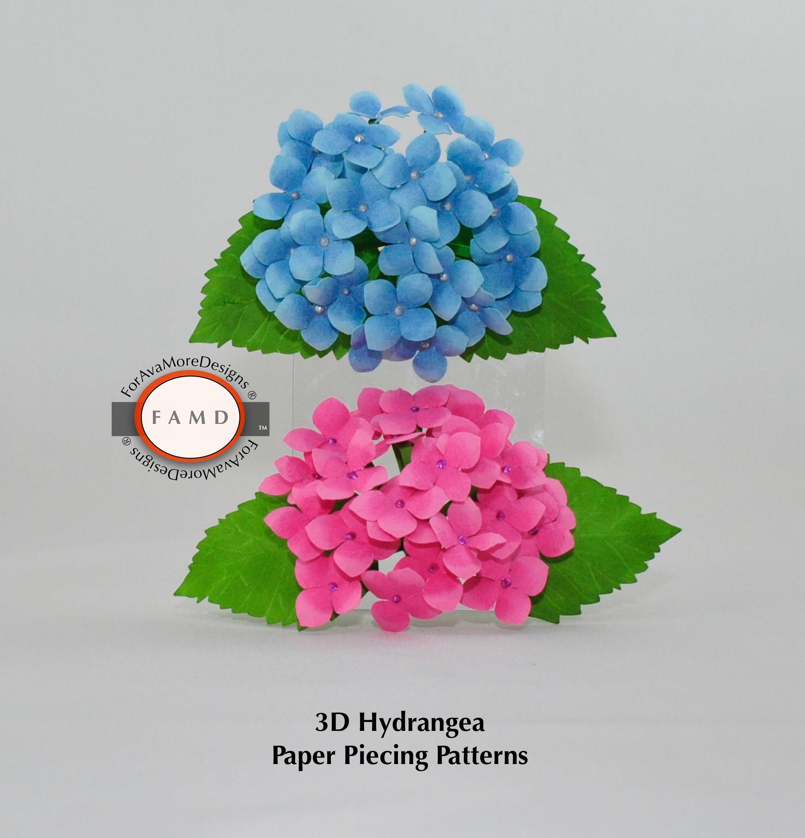 Download 3D Hydrangea Flower SVG Digital Die Cut Paper Piecing Patterns | Etsy
